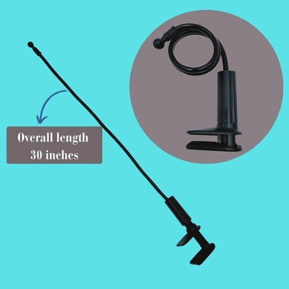 Universal Cell Phone Holder Bracket Clamp, Gooseneck Bed Table Desk Stand, Black - Picture 2 of 5